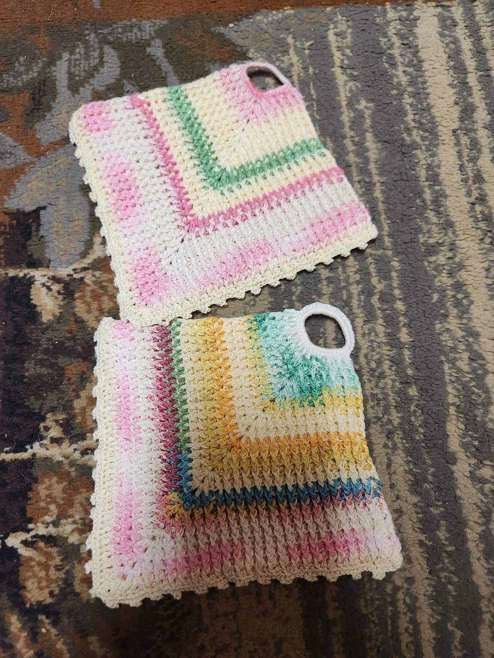 Handmade Multicolor Crochet Hot Pad